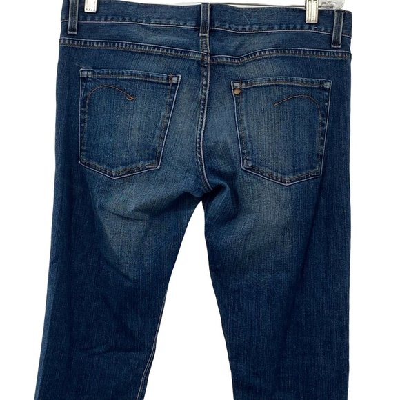 H&M STRAIGHT LEG JEANS DARK BLUE WOMENS 31 - Picture 4 of 5